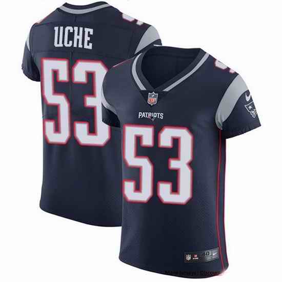 Nike Patriots 53 Josh Uche Navy Blue Team Color Men Stitched NFL Vapor Untouchable Elite Jersey